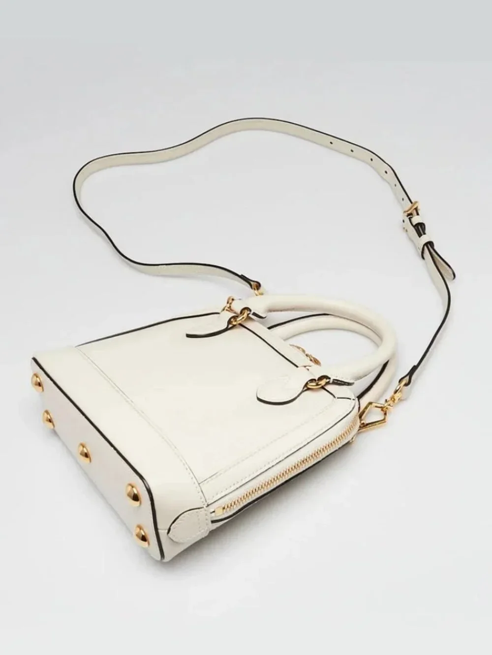 Gucci White Smooth Leather 1955 Horsebit Mini Bag